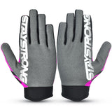 Stay Strong Chevron Stripe Gloves - Pink